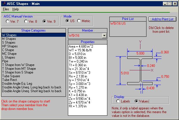 Downloads AISC Shapes
