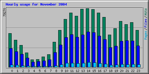 Hourly usage for November 2004